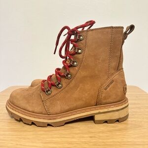 Sorel Women’s Lennox Lace Waterproof Leather Rain Boots Size